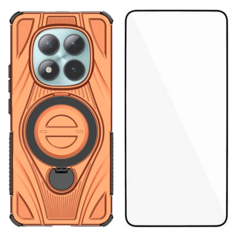 For Xiaomi Redmi Note 15 5G (Global) / Xiaomi Poco M8 5G WANLONFENG XH Series Kickstand Case with Screen Film, Drop Proof PC TPU Phone Cover - Orange