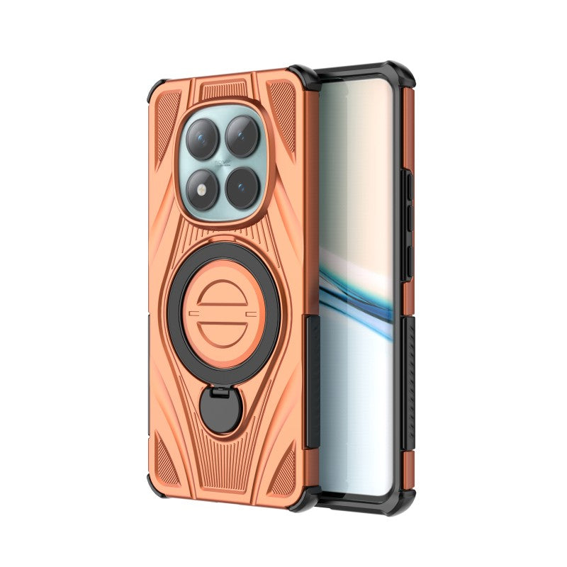 For Xiaomi Redmi Note 15 5G (Global) / Xiaomi Poco M8 5G WANLONFENG XH Series Kickstand Case with Screen Film, Drop Proof PC TPU Phone Cover - Orange