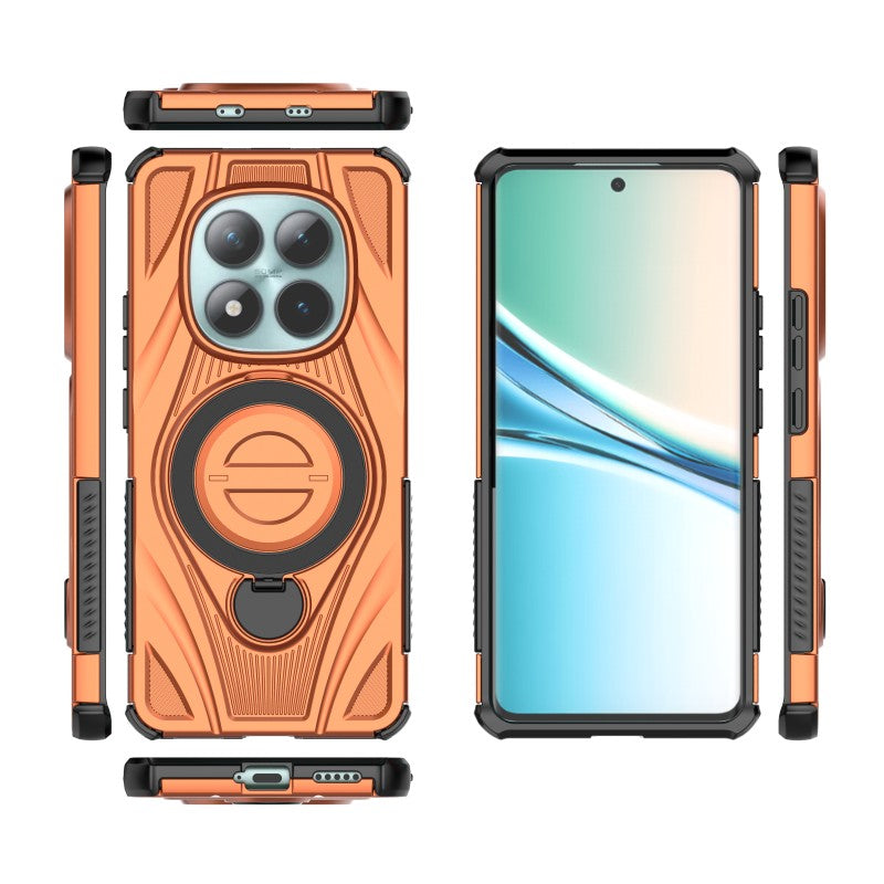 For Xiaomi Redmi Note 15 5G (Global) / Xiaomi Poco M8 5G WANLONFENG XH Series Kickstand Case with Screen Film, Drop Proof PC TPU Phone Cover - Orange