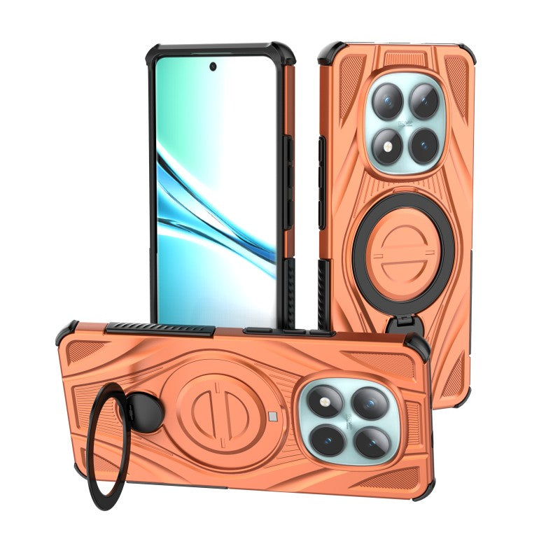 For Xiaomi Redmi Note 15 5G (Global) / Xiaomi Poco M8 5G WANLONFENG XH Series Kickstand Case with Screen Film, Drop Proof PC TPU Phone Cover - Orange