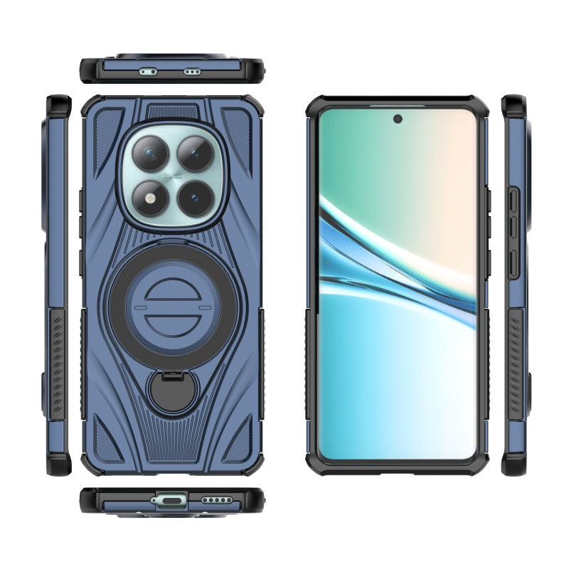 For Xiaomi Redmi Note 15 5G (Global) / Xiaomi Poco M8 5G WANLONFENG XH Series Kickstand Case with Screen Film, Drop Proof PC TPU Phone Cover - Sapphire