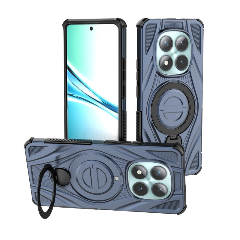 For Xiaomi Redmi Note 15 5G (Global) / Xiaomi Poco M8 5G WANLONFENG XH Series Kickstand Case with Screen Film, Drop Proof PC TPU Phone Cover - Sapphire