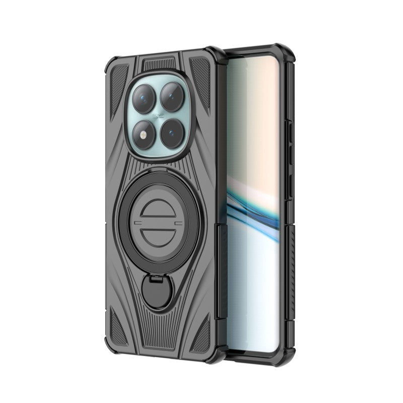 For Xiaomi Redmi Note 15 5G (Global) / Xiaomi Poco M8 5G WANLONFENG XH Series Kickstand Case with Screen Film, Drop Proof PC TPU Phone Cover - Black