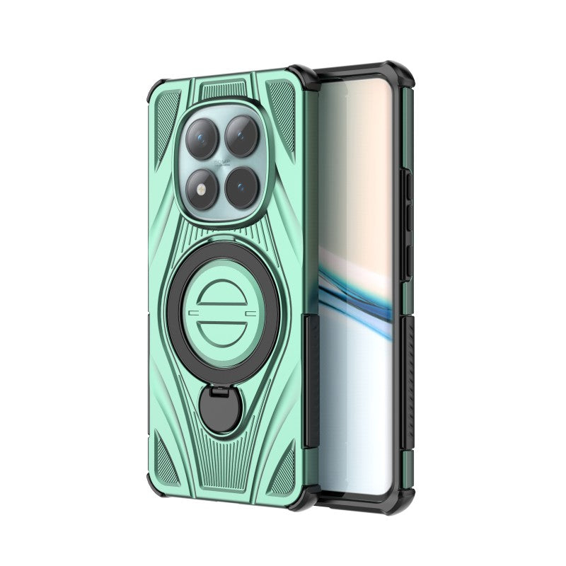 For Xiaomi Redmi Note 15 5G (Global) / Xiaomi Poco M8 5G WANLONFENG XH Series Kickstand Case with Screen Film, Drop Proof PC TPU Phone Cover - Green