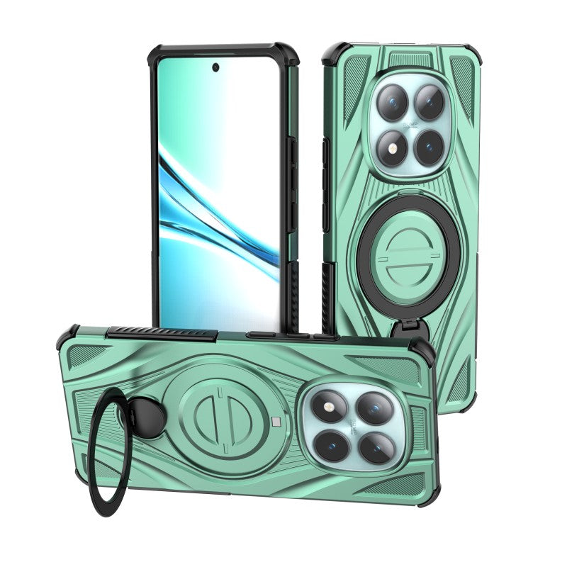 For Xiaomi Redmi Note 15 5G (Global) / Xiaomi Poco M8 5G WANLONFENG XH Series Kickstand Case with Screen Film, Drop Proof PC TPU Phone Cover - Green