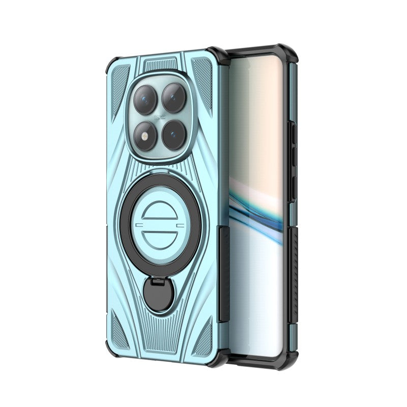 For Xiaomi Redmi Note 15 5G (Global) / Xiaomi Poco M8 5G WANLONFENG XH Series Kickstand Case with Screen Film, Drop Proof PC TPU Phone Cover - Baby Blue