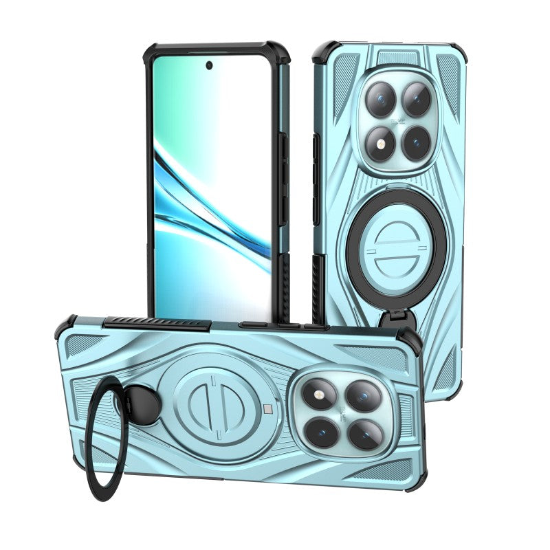 For Xiaomi Redmi Note 15 5G (Global) / Xiaomi Poco M8 5G WANLONFENG XH Series Kickstand Case with Screen Film, Drop Proof PC TPU Phone Cover - Baby Blue