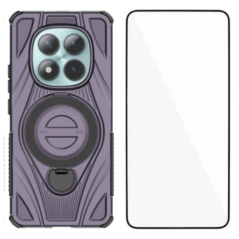 For Xiaomi Redmi Note 15 5G (Global) / Xiaomi Poco M8 5G WANLONFENG XH Series Kickstand Case with Screen Film, Drop Proof PC TPU Phone Cover - Purple
