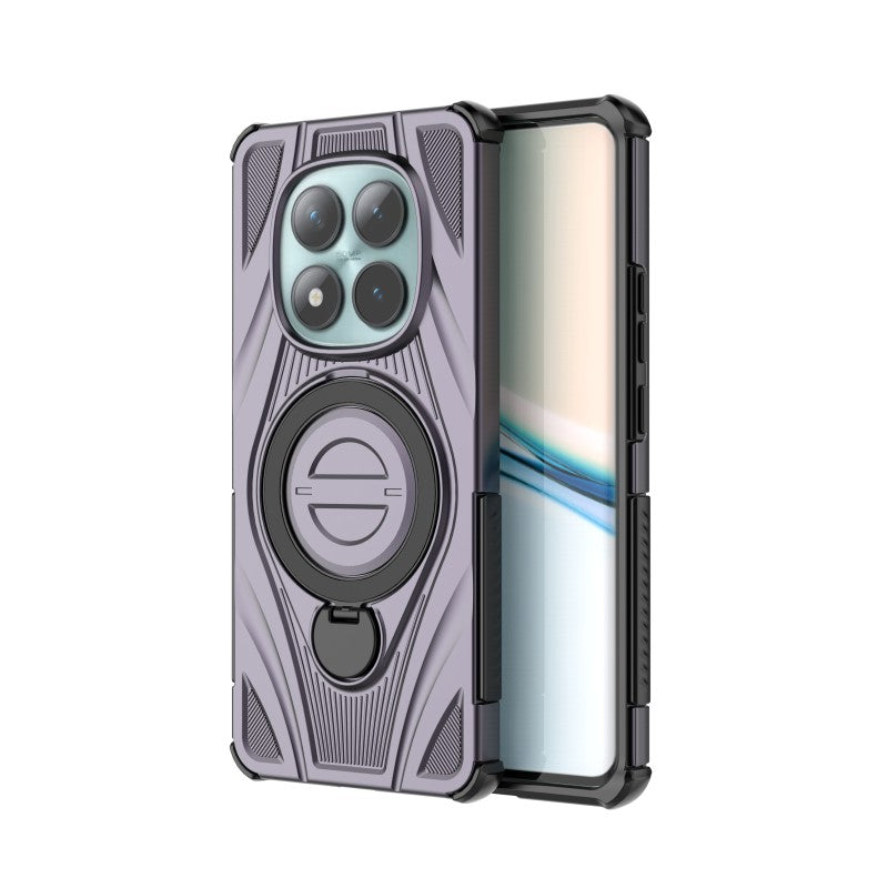 For Xiaomi Redmi Note 15 5G (Global) / Xiaomi Poco M8 5G WANLONFENG XH Series Kickstand Case with Screen Film, Drop Proof PC TPU Phone Cover - Purple