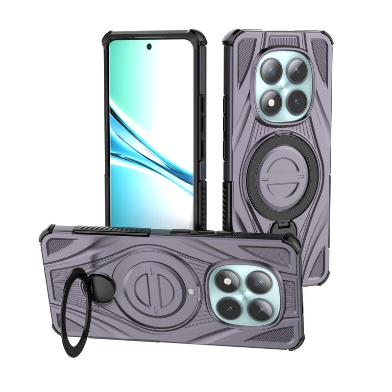 For Xiaomi Redmi Note 15 5G (Global) / Xiaomi Poco M8 5G WANLONFENG XH Series Kickstand Case with Screen Film, Drop Proof PC TPU Phone Cover - Purple