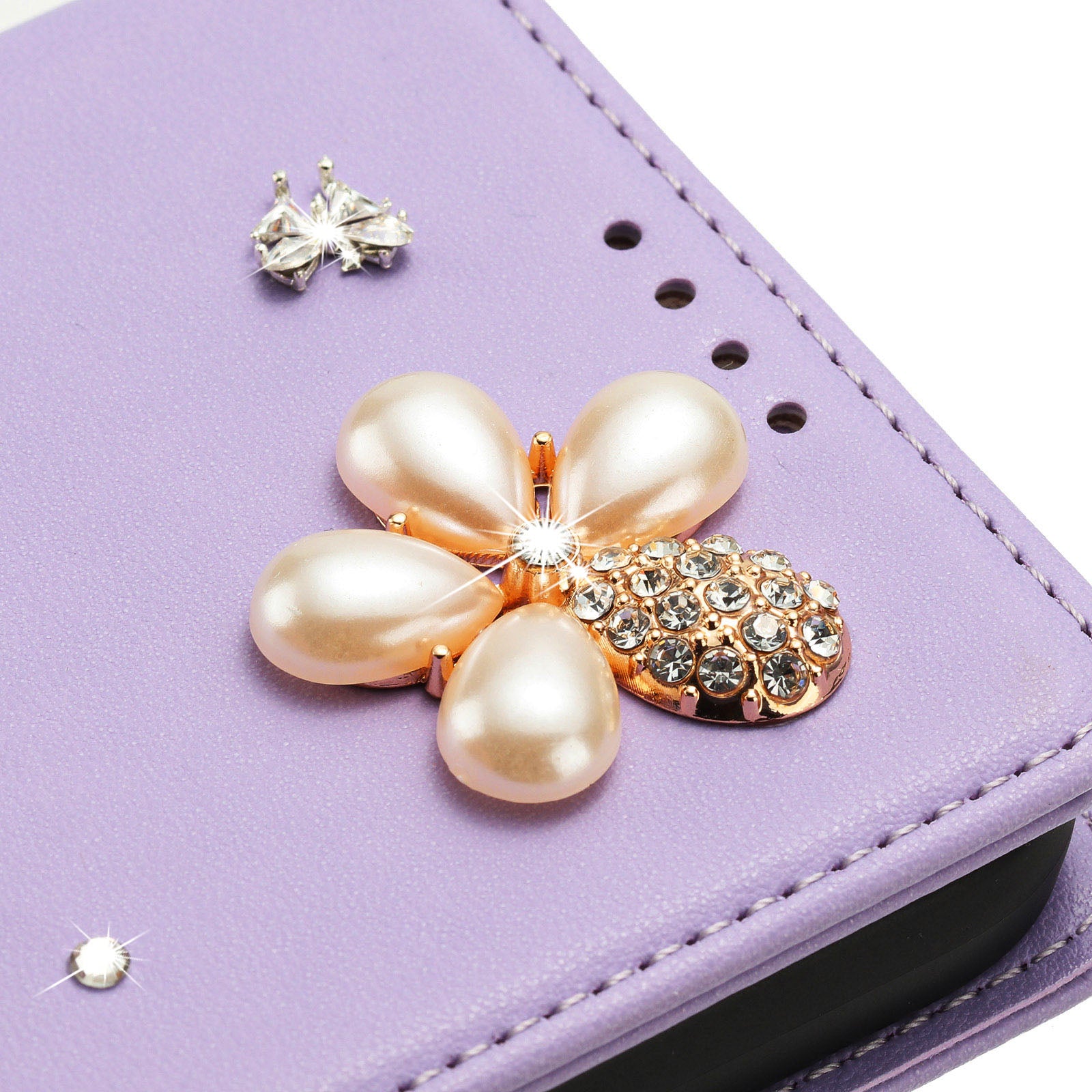 For Xiaomi Redmi Note 15 Pro 5G (Global) Leather Case RFID Blocking Wallet Stand Rhinestones Ballet Dancer Flip Phone Cover - Light Purple
