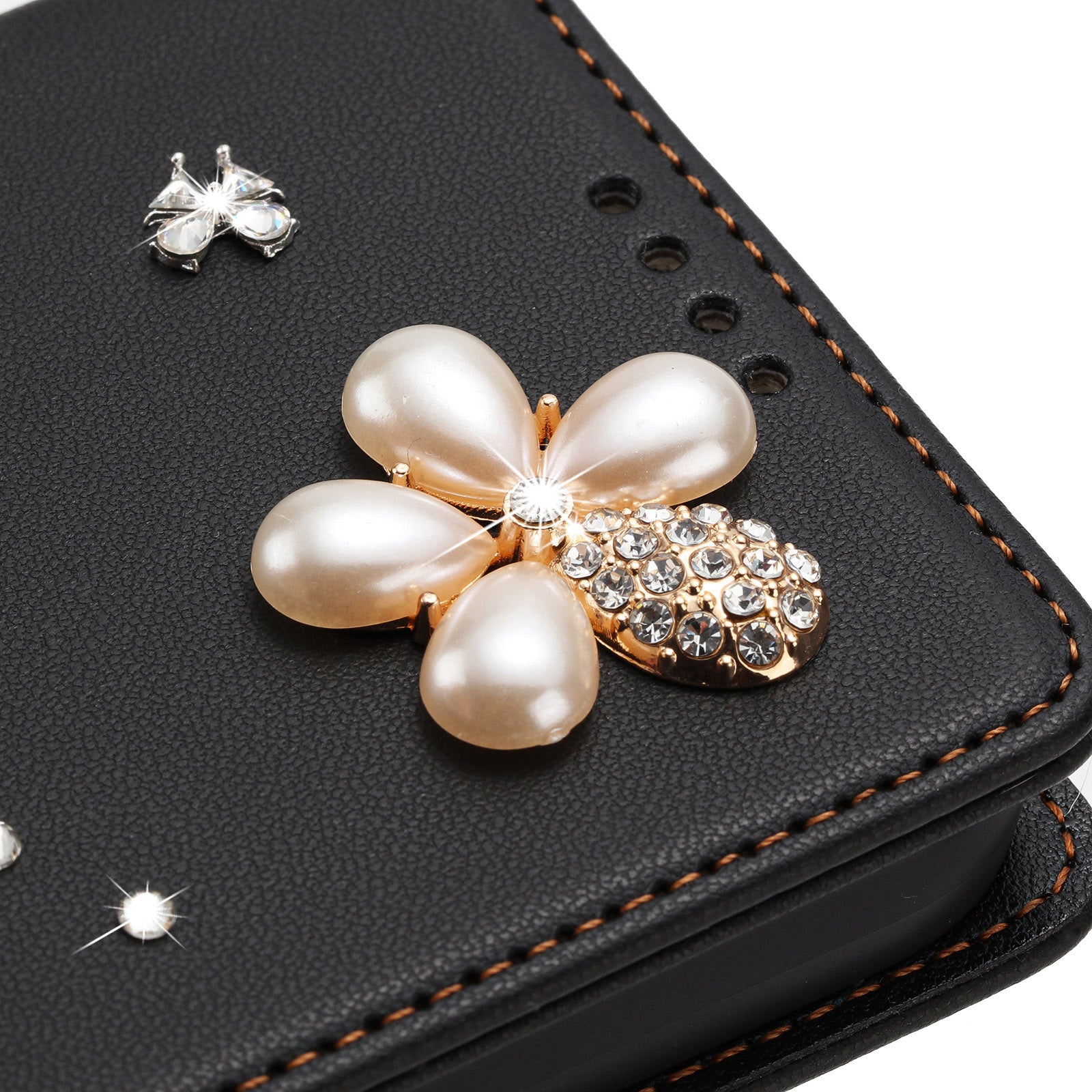 For Xiaomi Redmi Note 15 Pro 4G (Global) Leather Case RFID Blocking Wallet Stand Rhinestones Ballet Dancer Flip Phone Cover - Black