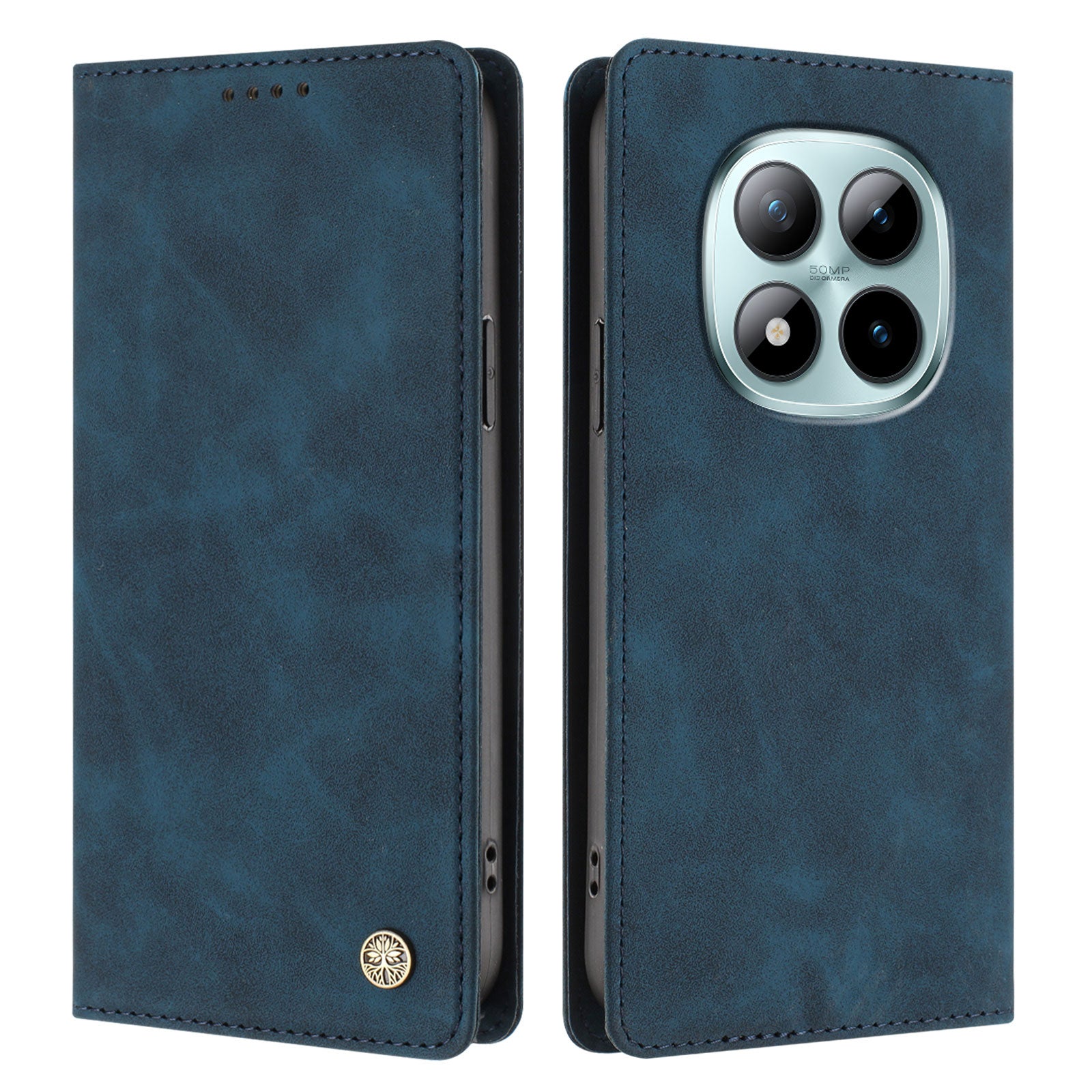 For Xiaomi Poco M8 Pro 5G / Xiaomi Redmi Note 15 Pro+ 5G (Global) Case HX RFID Blocking Wallet Stand Leather Flip Phone Cover - Dark Blue