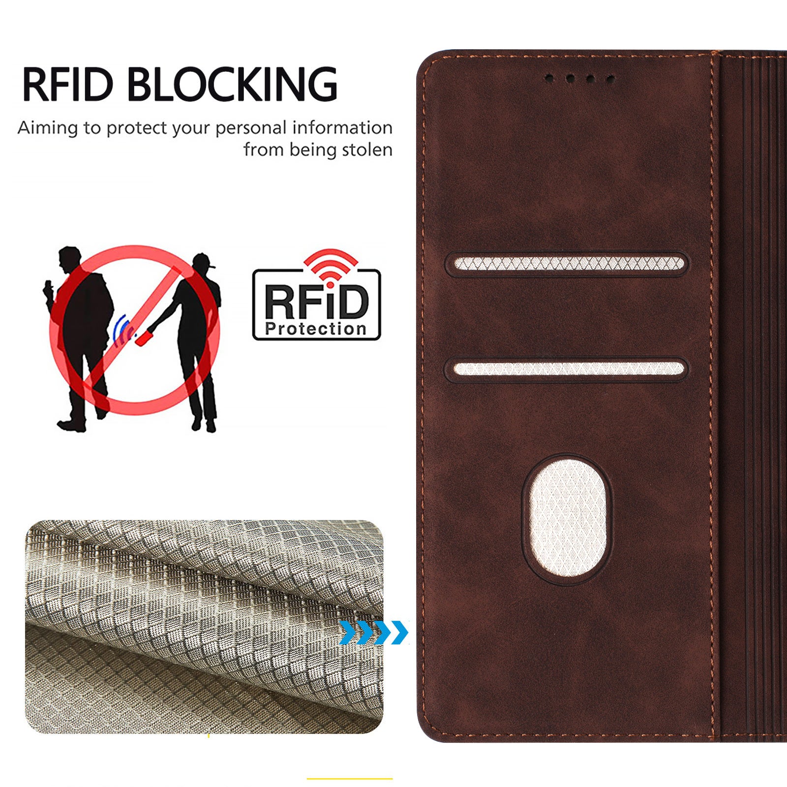For Xiaomi Poco M8 Pro 5G / Xiaomi Redmi Note 15 Pro+ 5G (Global) Case HX RFID Blocking Wallet Stand Leather Flip Phone Cover - Brown