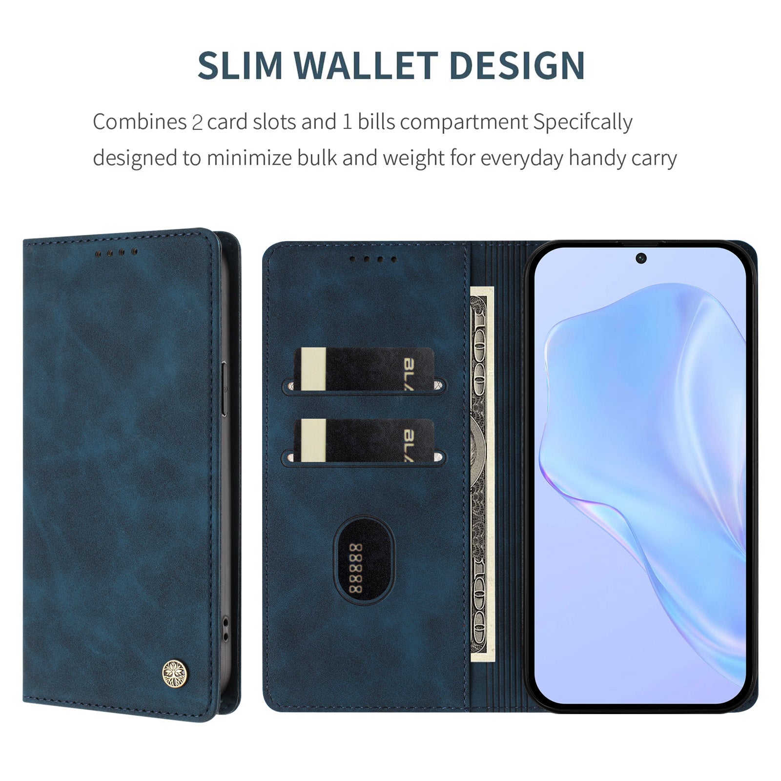 For Xiaomi Redmi Note 15 Pro 4G (Global) Case HX RFID Blocking Wallet Stand Leather Flip Phone Cover - Dark Blue