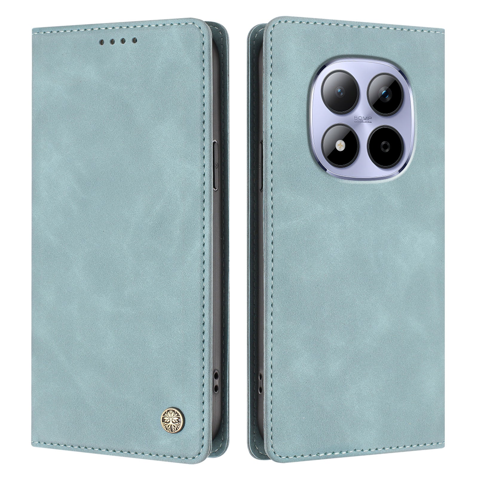 For Xiaomi Redmi Note 15 Pro 4G (Global) Case HX RFID Blocking Wallet Stand Leather Flip Phone Cover - Lake Blue