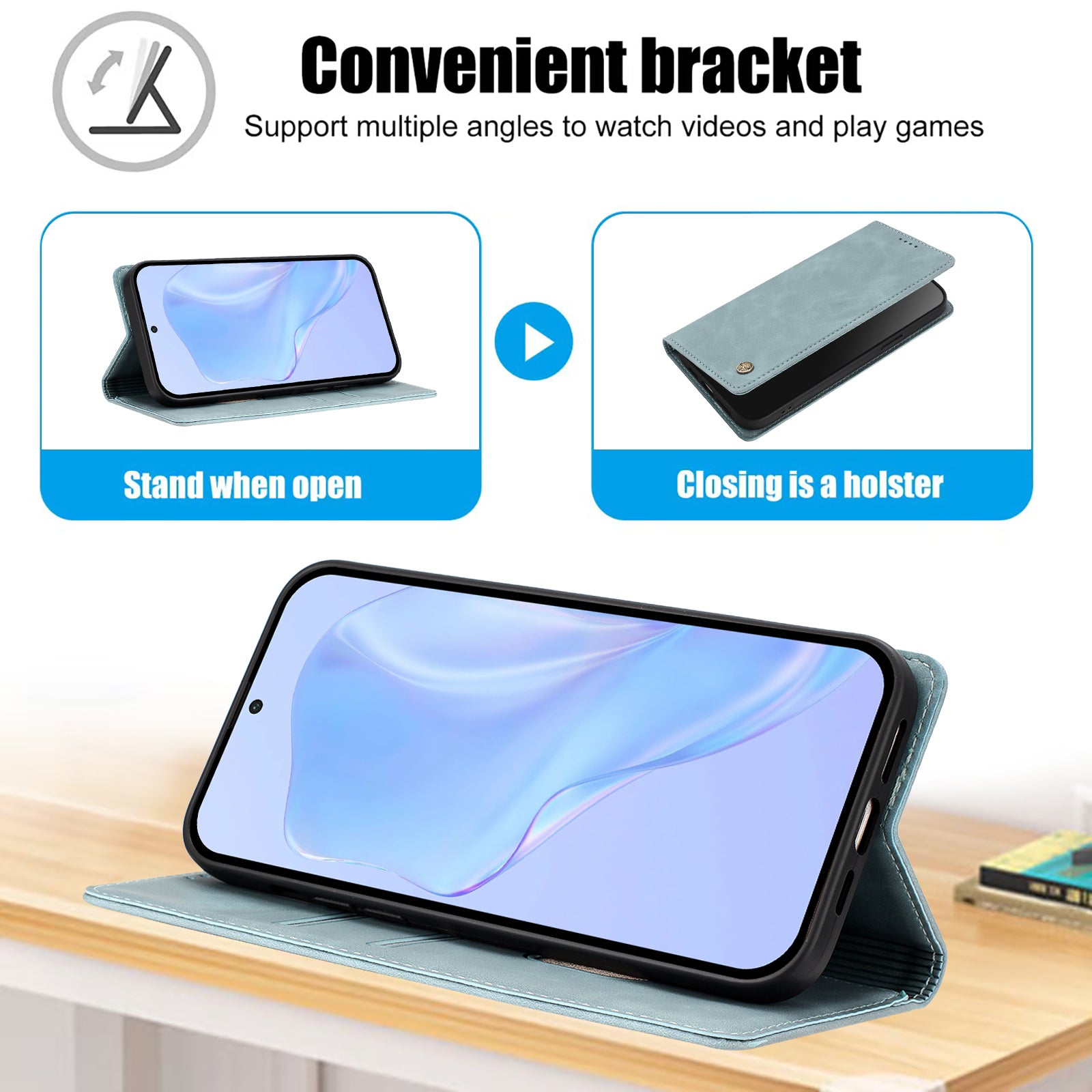 For Xiaomi Redmi Note 15 Pro 4G (Global) Case HX RFID Blocking Wallet Stand Leather Flip Phone Cover - Lake Blue