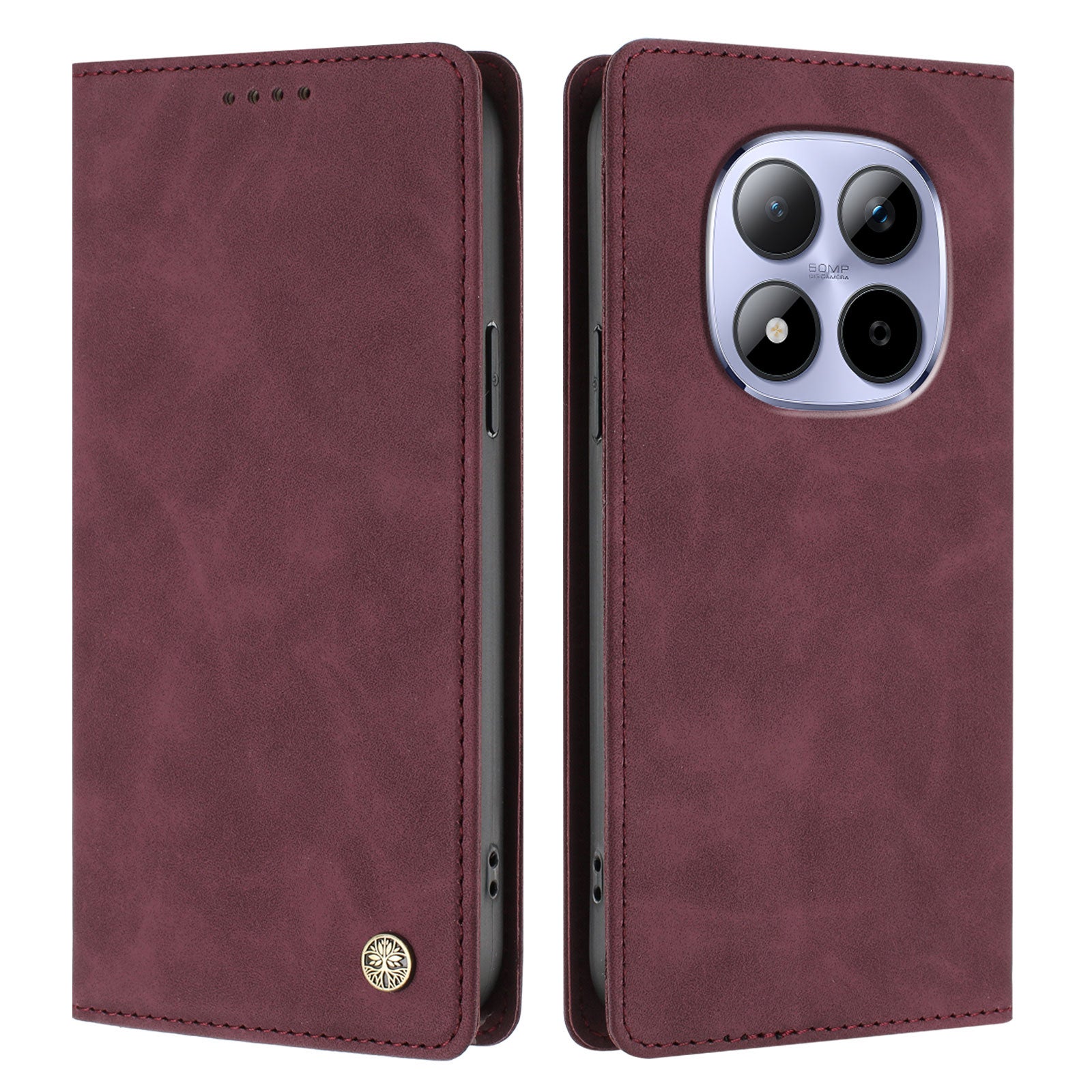 For Xiaomi Redmi Note 15 Pro 4G (Global) Case HX RFID Blocking Wallet Stand Leather Flip Phone Cover - Wine Red