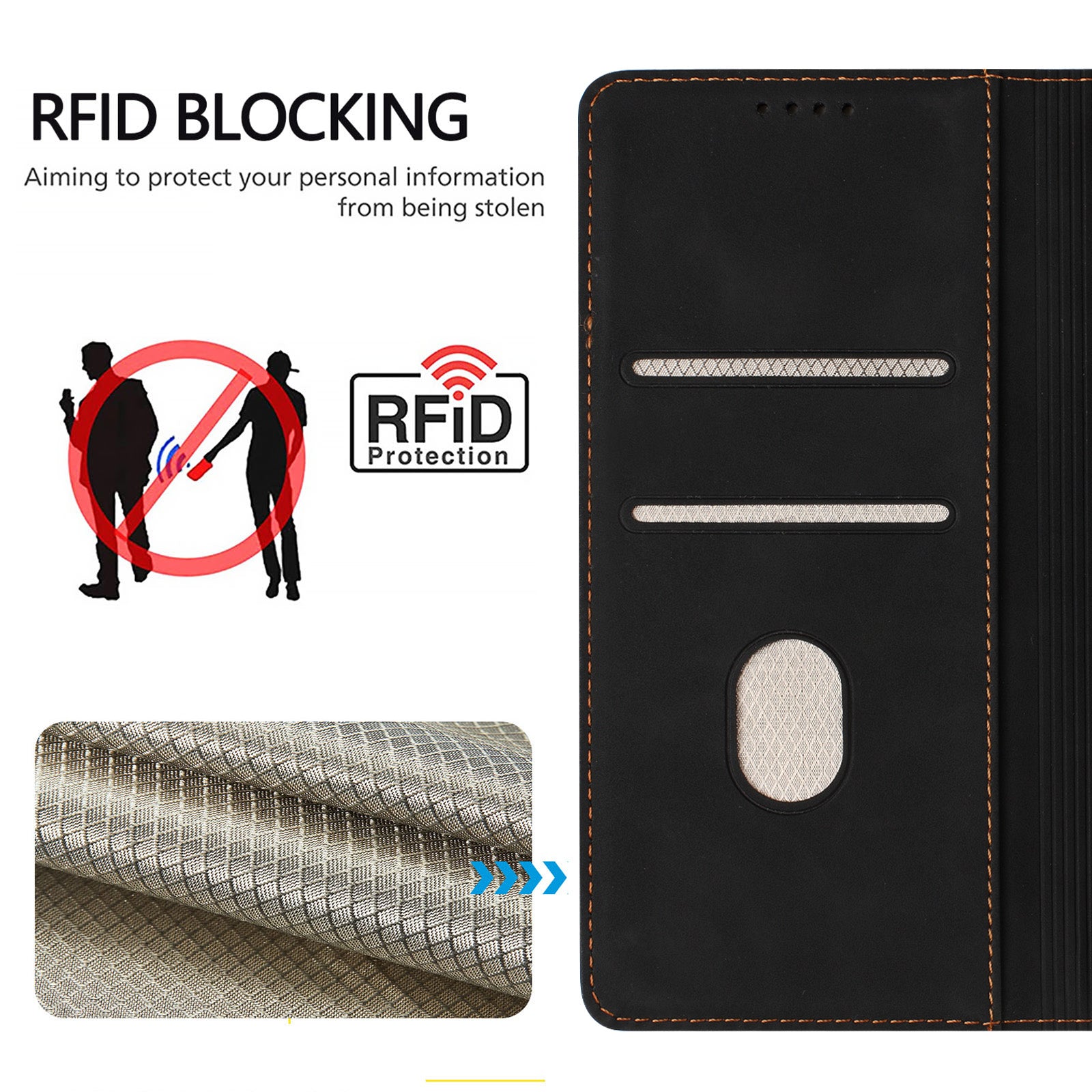 For Xiaomi Redmi Note 15 Pro 5G (Global) Case HX RFID Blocking Wallet Stand Leather Flip Phone Cover - Black