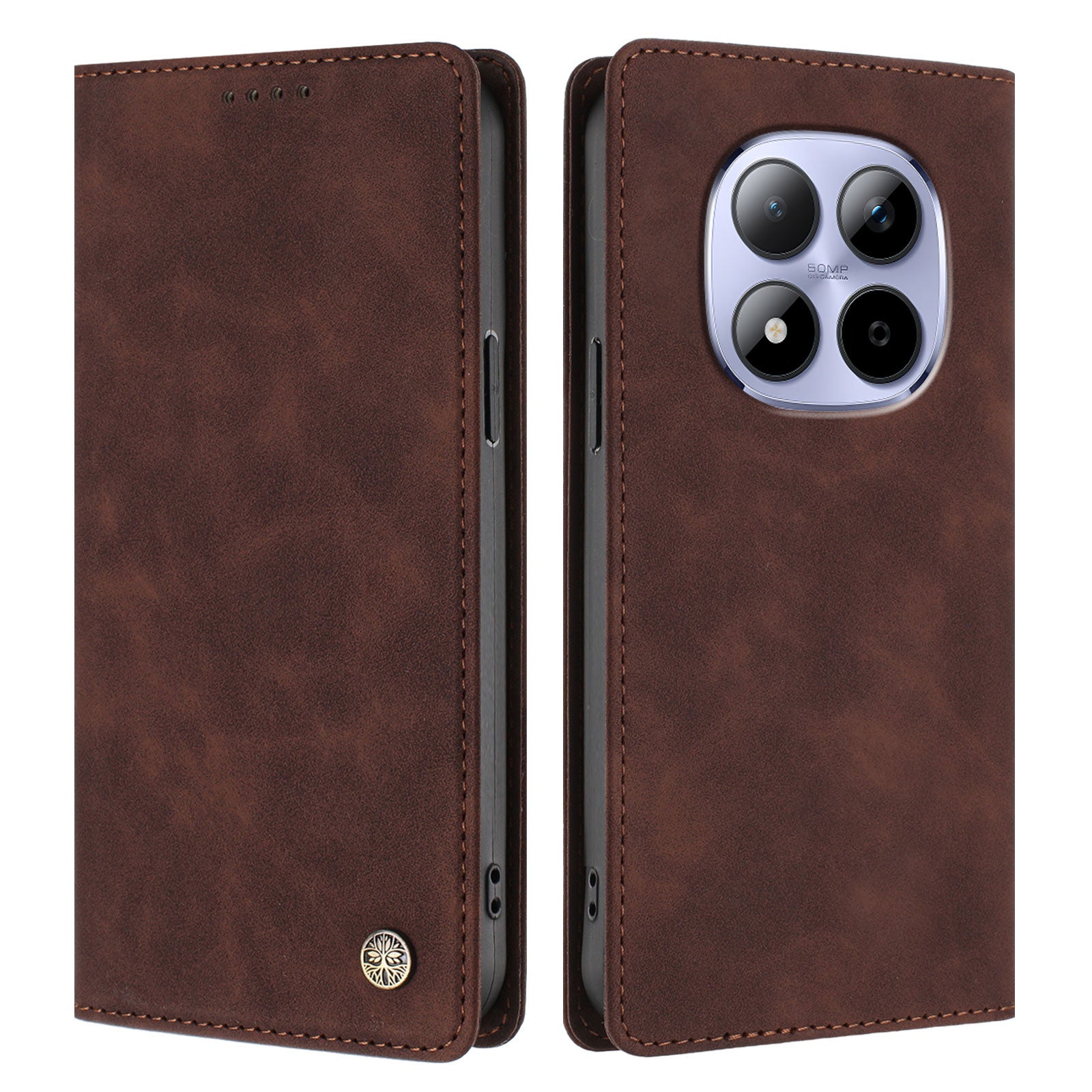 For Xiaomi Redmi Note 15 Pro 5G (Global) Case HX RFID Blocking Wallet Stand Leather Flip Phone Cover - Brown