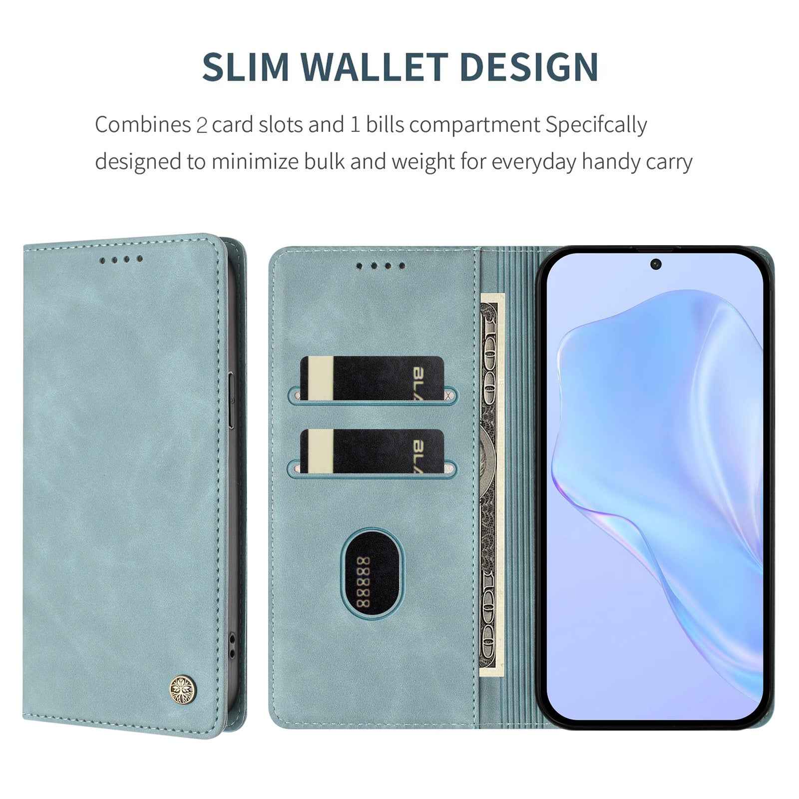 For Xiaomi 17 Ultra 5G Case HX RFID Blocking Wallet Stand Leather Flip Phone Cover - Lake Blue