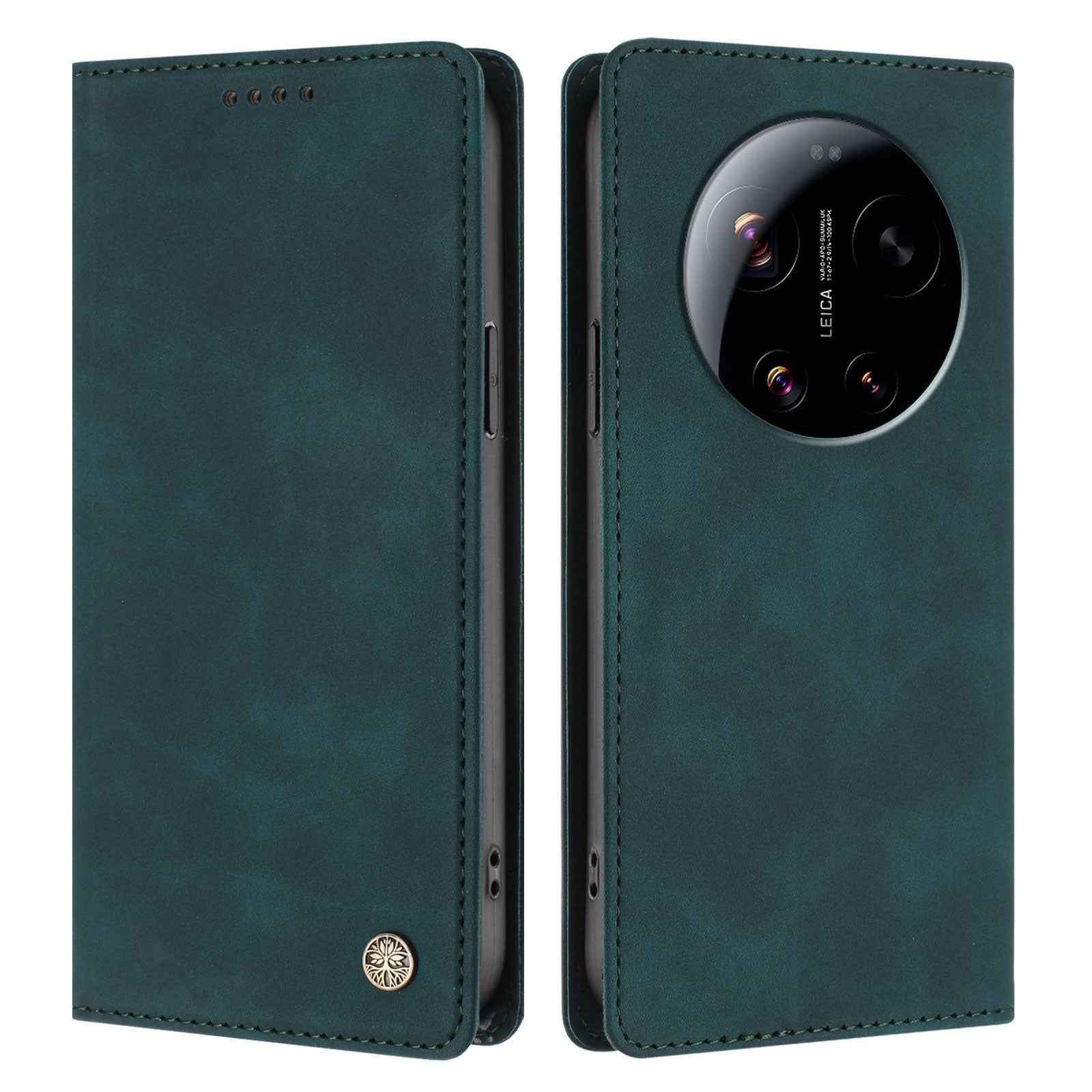 For Xiaomi 17 Ultra 5G Case HX RFID Blocking Wallet Stand Leather Flip Phone Cover - Dark Green