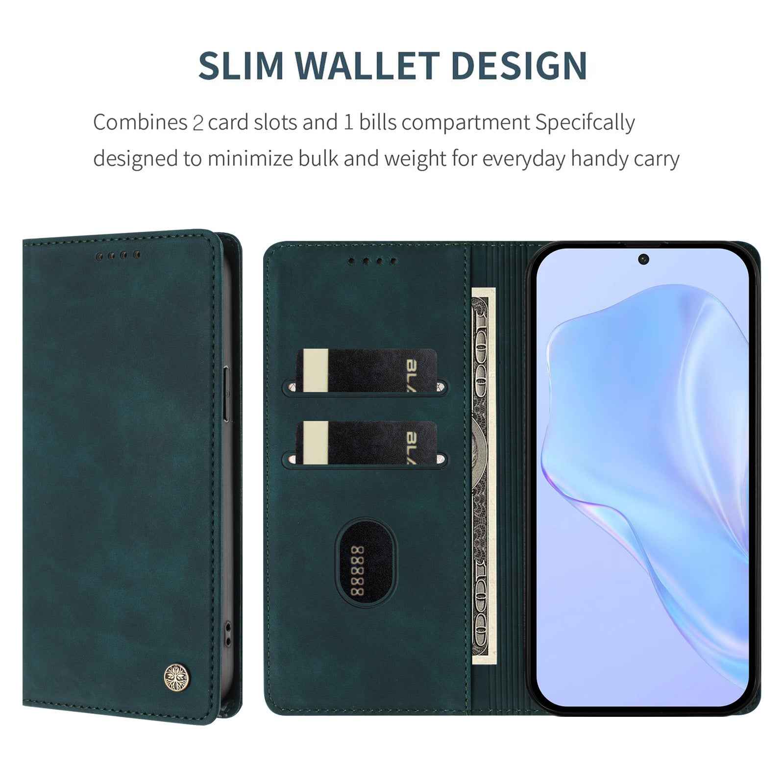 For Xiaomi 17 Ultra 5G Case HX RFID Blocking Wallet Stand Leather Flip Phone Cover - Dark Green