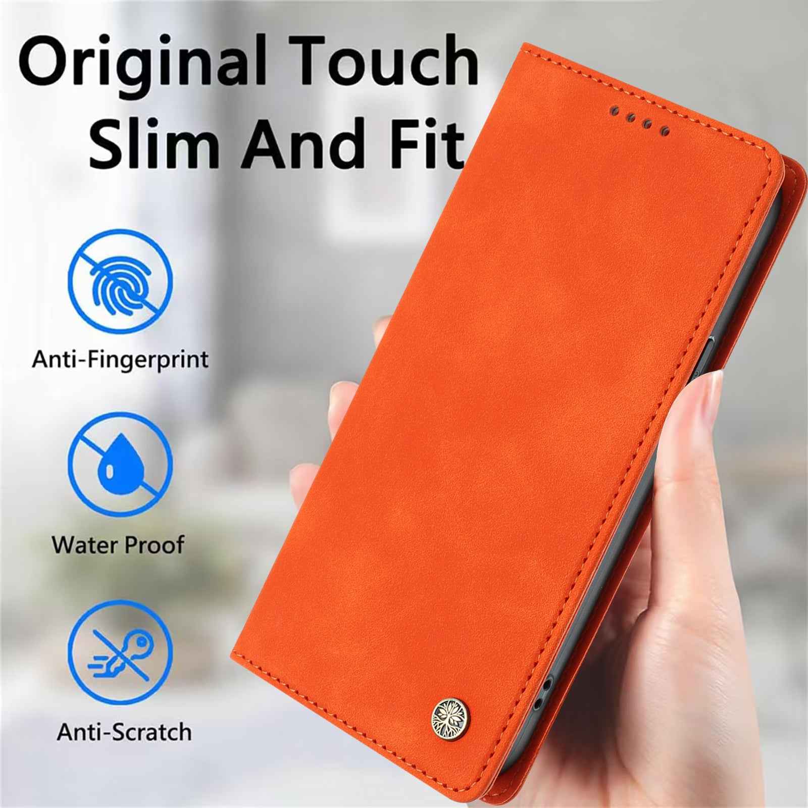 For Xiaomi 17 Ultra 5G Case HX RFID Blocking Wallet Stand Leather Flip Phone Cover - Orange