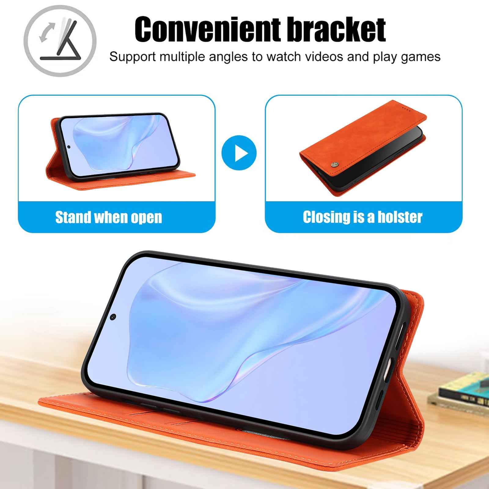 For Xiaomi 17 Ultra 5G Case HX RFID Blocking Wallet Stand Leather Flip Phone Cover - Orange