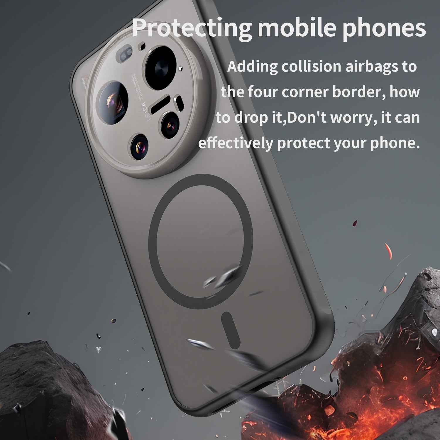 For Xiaomi 17 Ultra 5G Magnetic Case with Screen Film WANLONFENG FD Series Skin Touch TPU + PC Phone Back Cover - Black