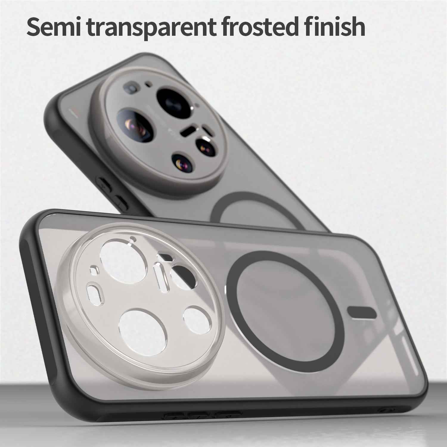 For Xiaomi 17 Ultra 5G Magnetic Case with Screen Film WANLONFENG FD Series Skin Touch TPU + PC Phone Back Cover - Black
