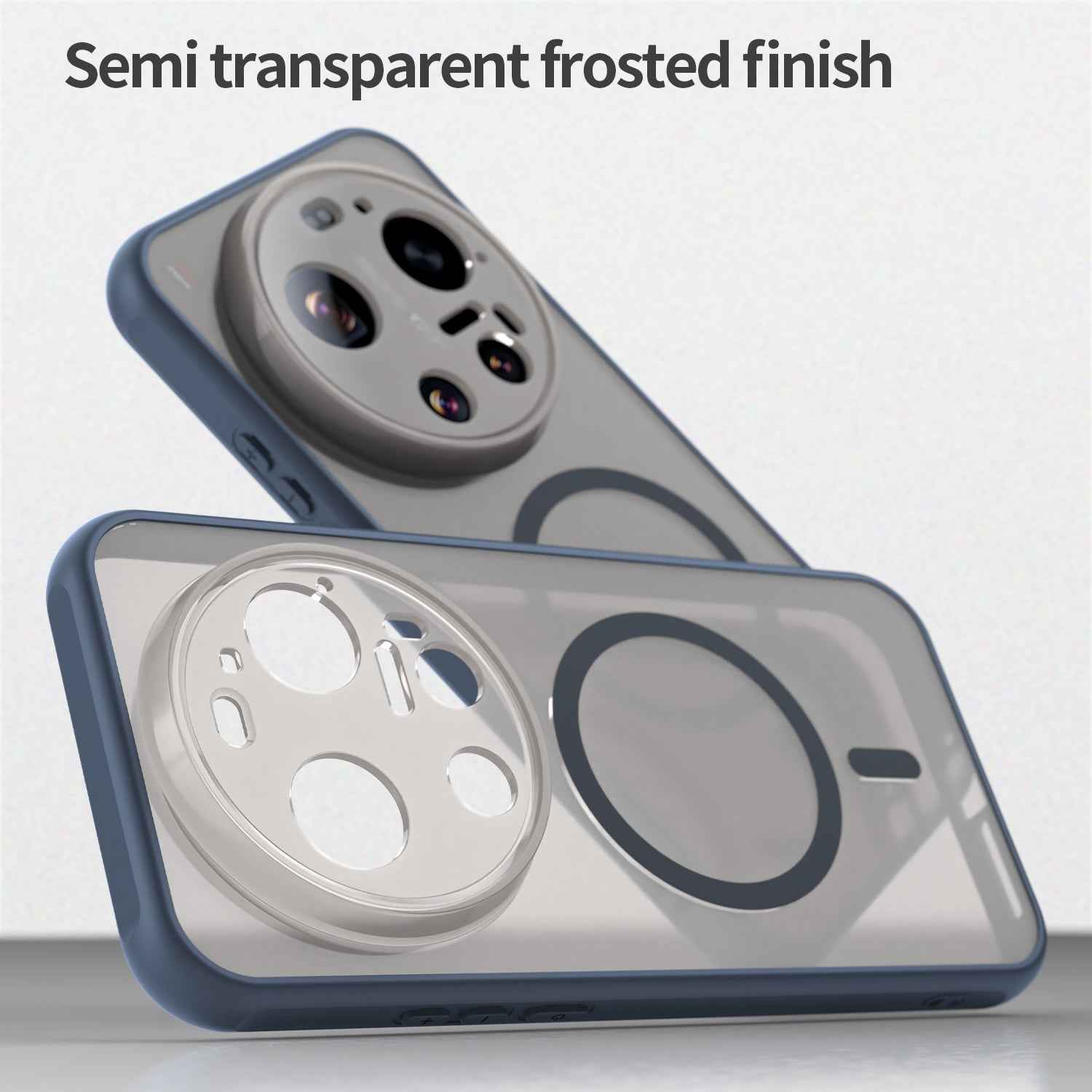 For Xiaomi 17 Ultra 5G Magnetic Case with Screen Film WANLONFENG FD Series Skin Touch TPU + PC Phone Back Cover - Blue