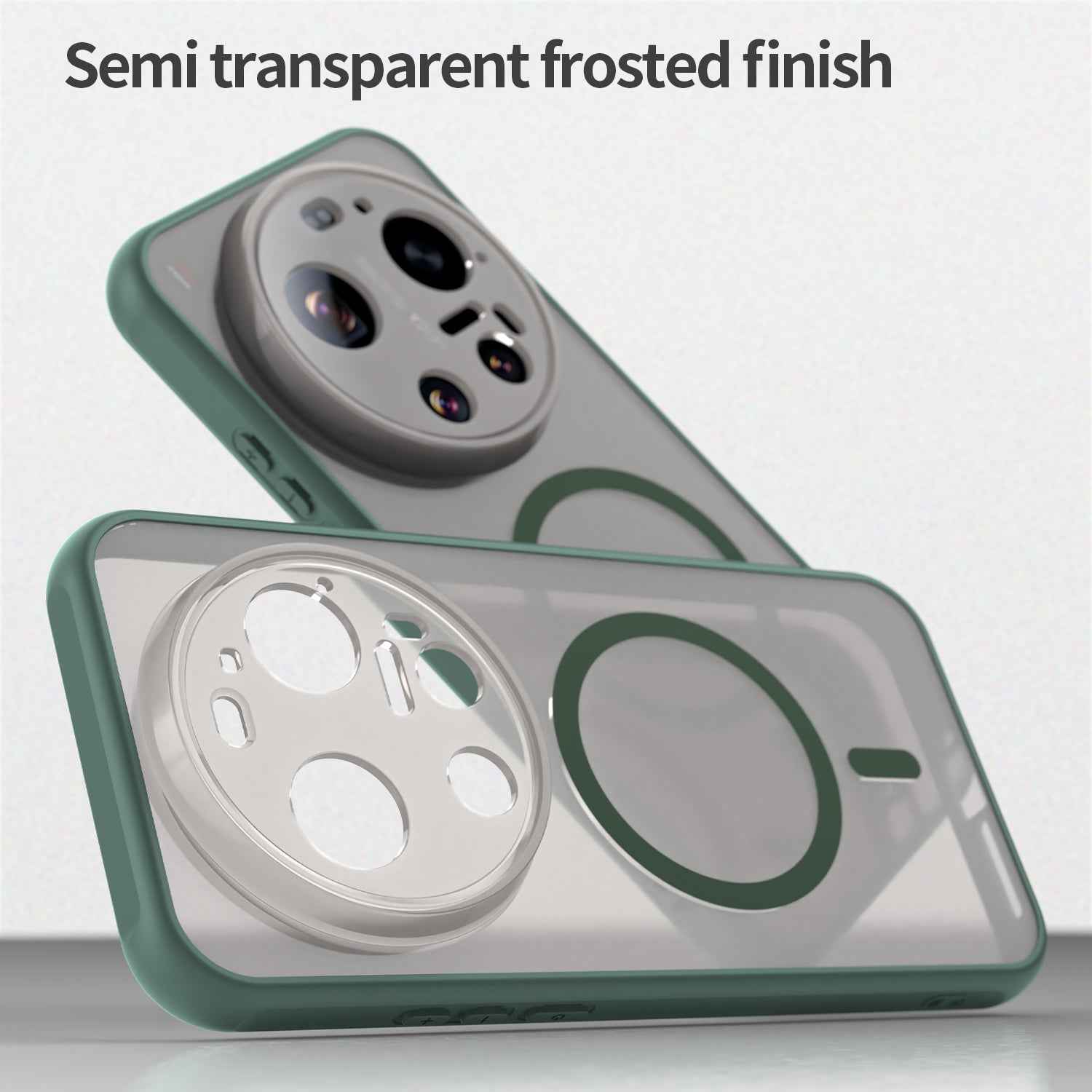 For Xiaomi 17 Ultra 5G Magnetic Case with Screen Film WANLONFENG FD Series Skin Touch TPU + PC Phone Back Cover - Green