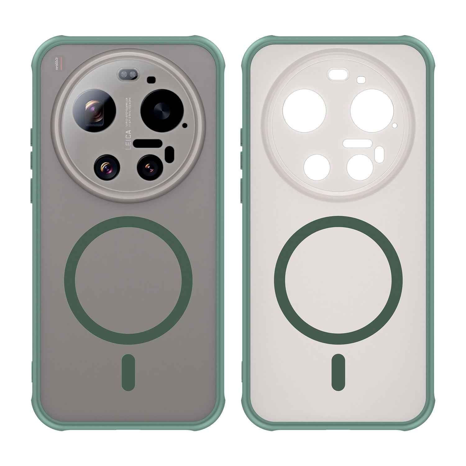 For Xiaomi 17 Ultra 5G Magnetic Case with Screen Film WANLONFENG FD Series Skin Touch TPU + PC Phone Back Cover - Green