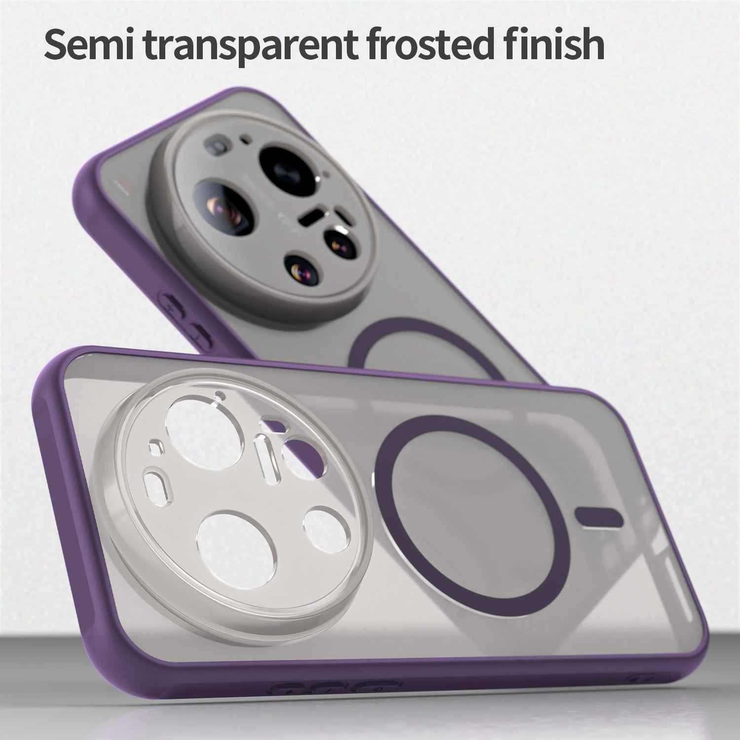 For Xiaomi 17 Ultra 5G Magnetic Case with Screen Film WANLONFENG FD Series Skin Touch TPU + PC Phone Back Cover - Purple