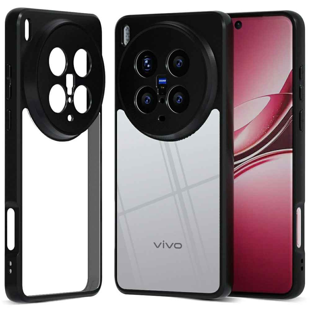 IBMRS For vivo X300 Pro 5G Case Soft TPU Frame Hard PC Back Anti-Fall Phone Cover - Transparent Black