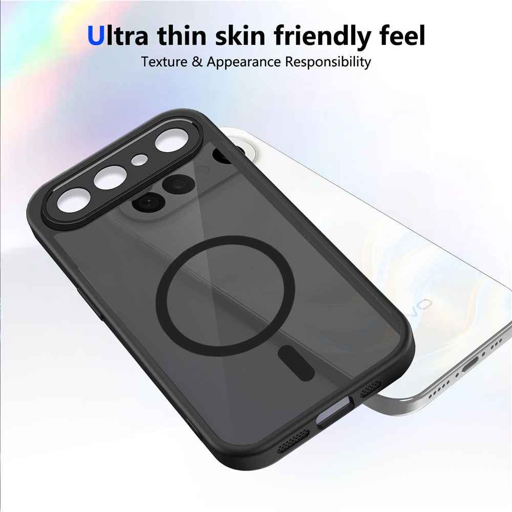 For vivo X300 FE 5G Magnetic Case Skin Touch Matte PC + TPU Anti-Drop Phone Cover - Black