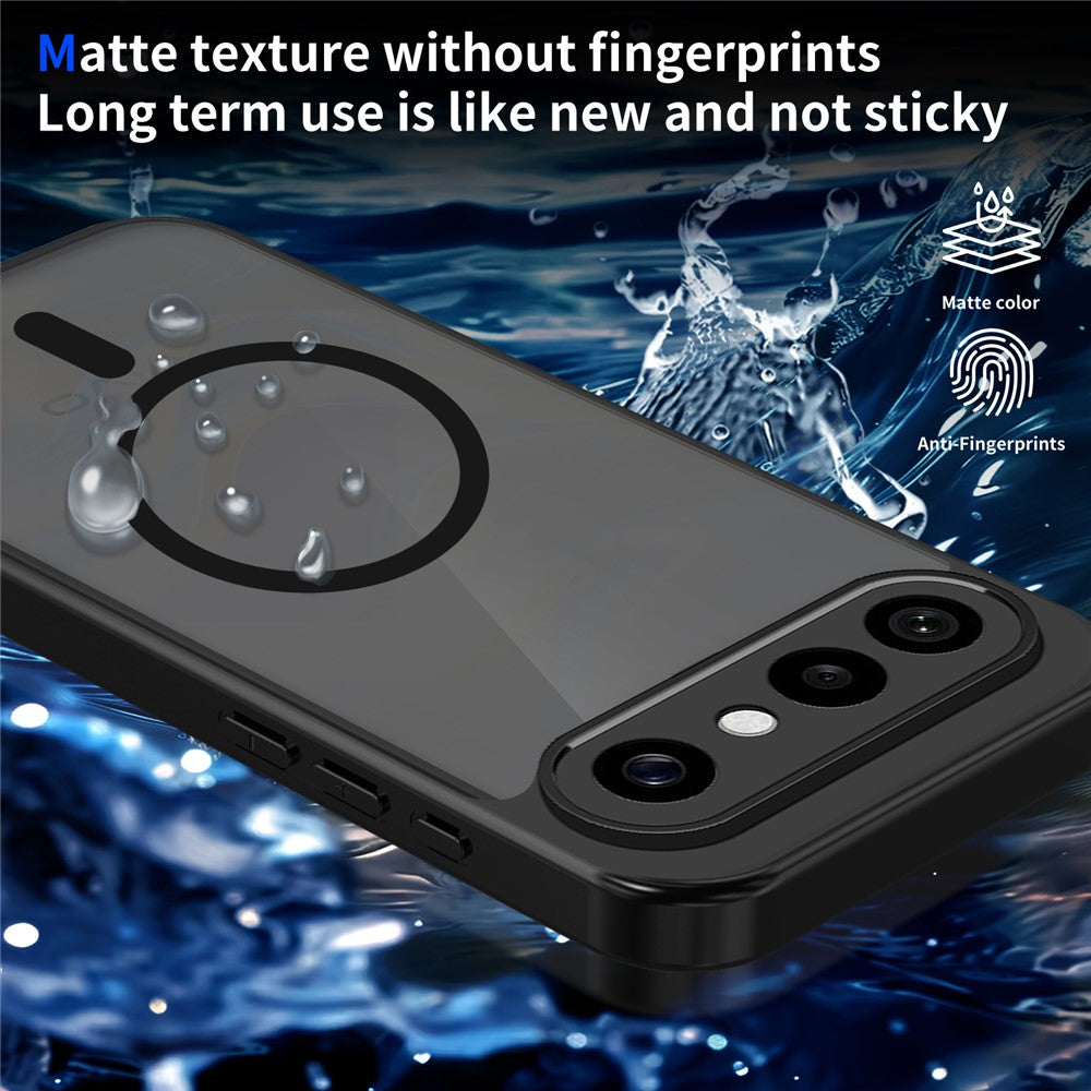 For vivo X300 FE 5G Magnetic Case Skin Touch Matte PC + TPU Anti-Drop Phone Cover - Black