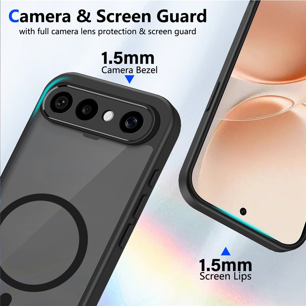 For vivo X300 FE 5G Magnetic Case Skin Touch Matte PC + TPU Anti-Drop Phone Cover - Black