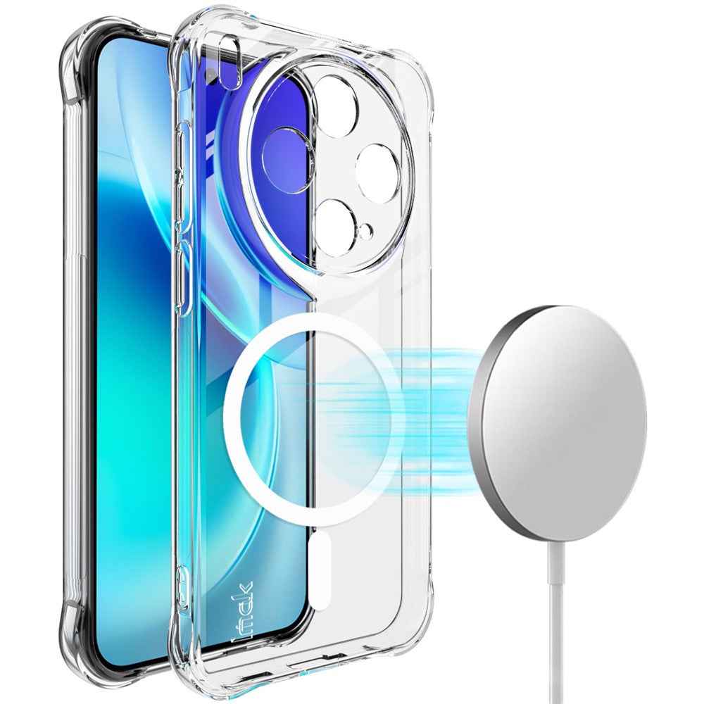 IMAK for vivo X300 5G Magnetic Case Airbag Shockproof Protection TPU Phone Cover - Transparent