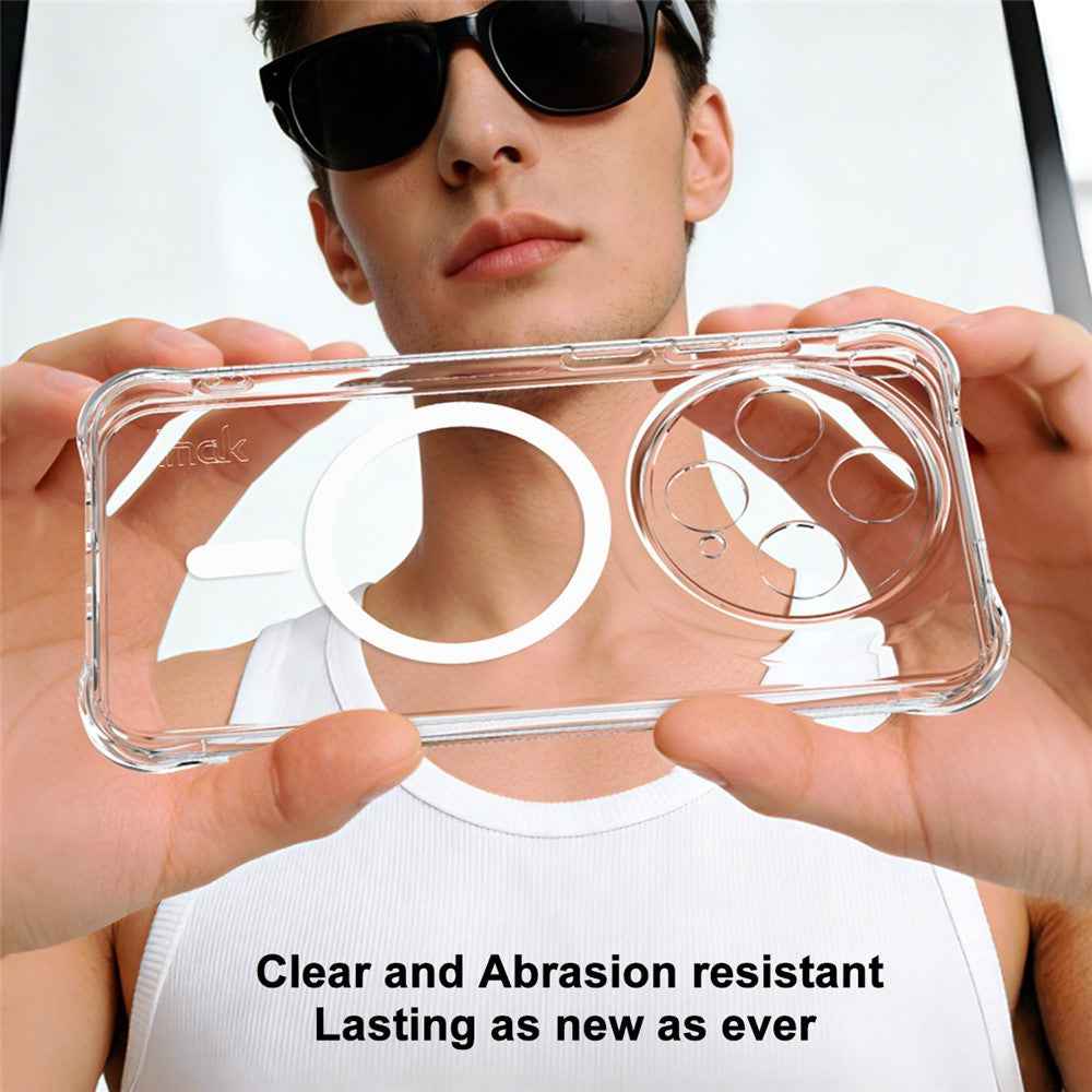 IMAK for vivo X300 5G Magnetic Case Airbag Shockproof Protection TPU Phone Cover - Transparent