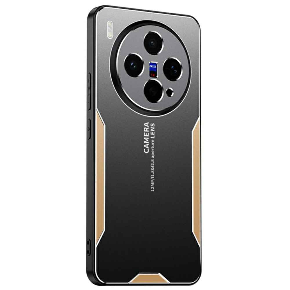 For vivo X300s 5G Phone Case Aluminium Alloy TPU PC Back Cover - Gold