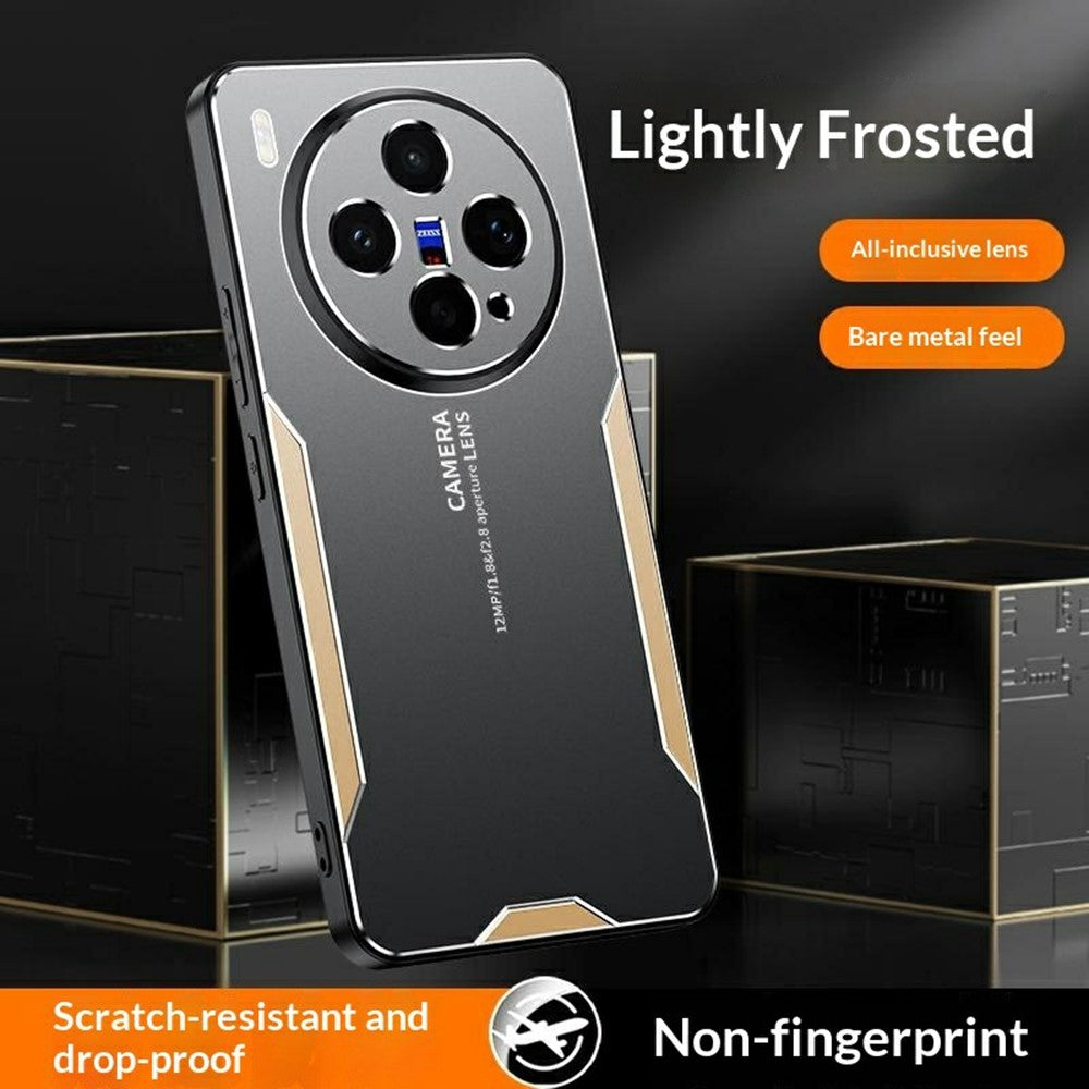 For vivo X300s 5G Phone Case Aluminium Alloy TPU PC Back Cover - Gold