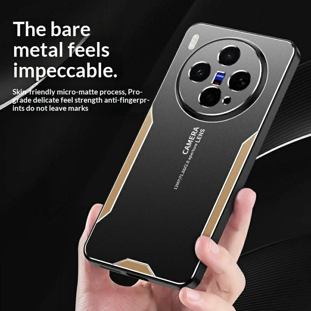 For vivo X300s 5G Phone Case Aluminium Alloy TPU PC Back Cover - Gold