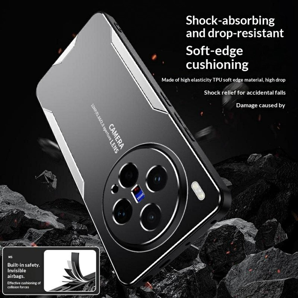 For vivo X300s 5G Phone Case Aluminium Alloy TPU PC Back Cover - Blue