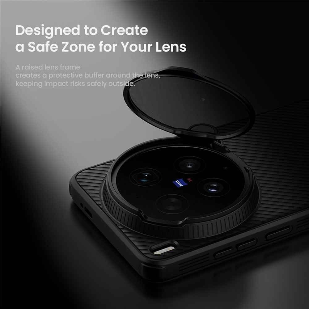 NILLKIN Camshield Prop Magnetic Series for vivo X300 Ultra 5G Case Clear Lens Lid PC TPU Phone Back Cover - Transparent Black