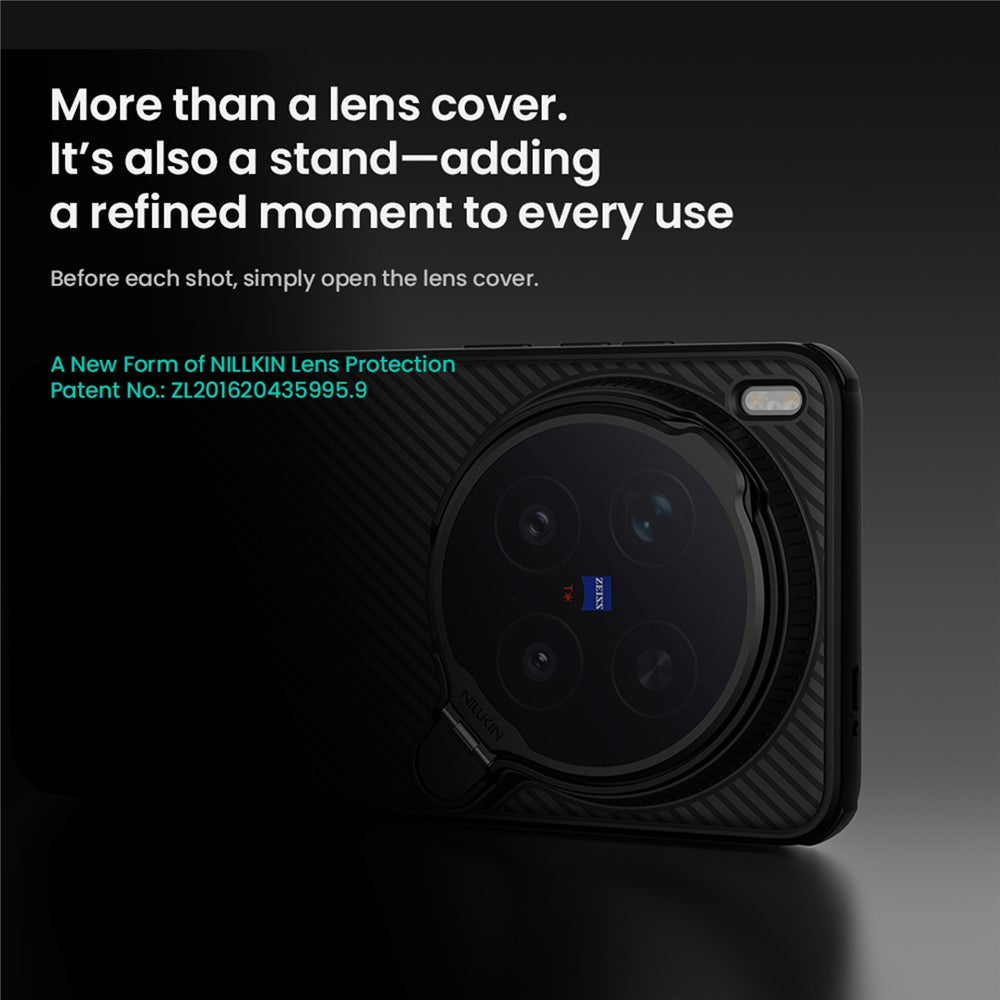 NILLKIN Camshield Prop Magnetic Series for vivo X300 Ultra 5G Case Clear Lens Lid PC TPU Phone Back Cover - Transparent Black