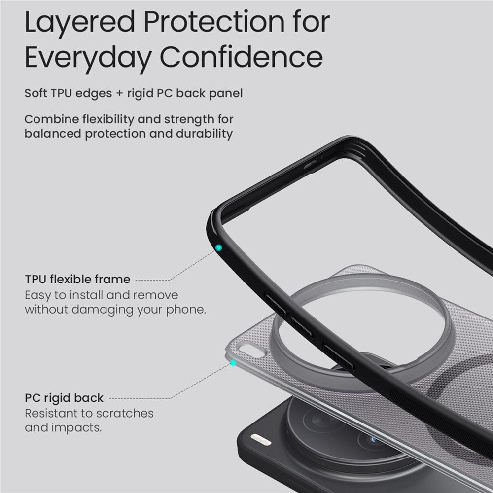 NILLKIN Super Frosted Shield Pro for vivo X300 Ultra 5G Magnetic Case PC + TPU Phone Cover - Black