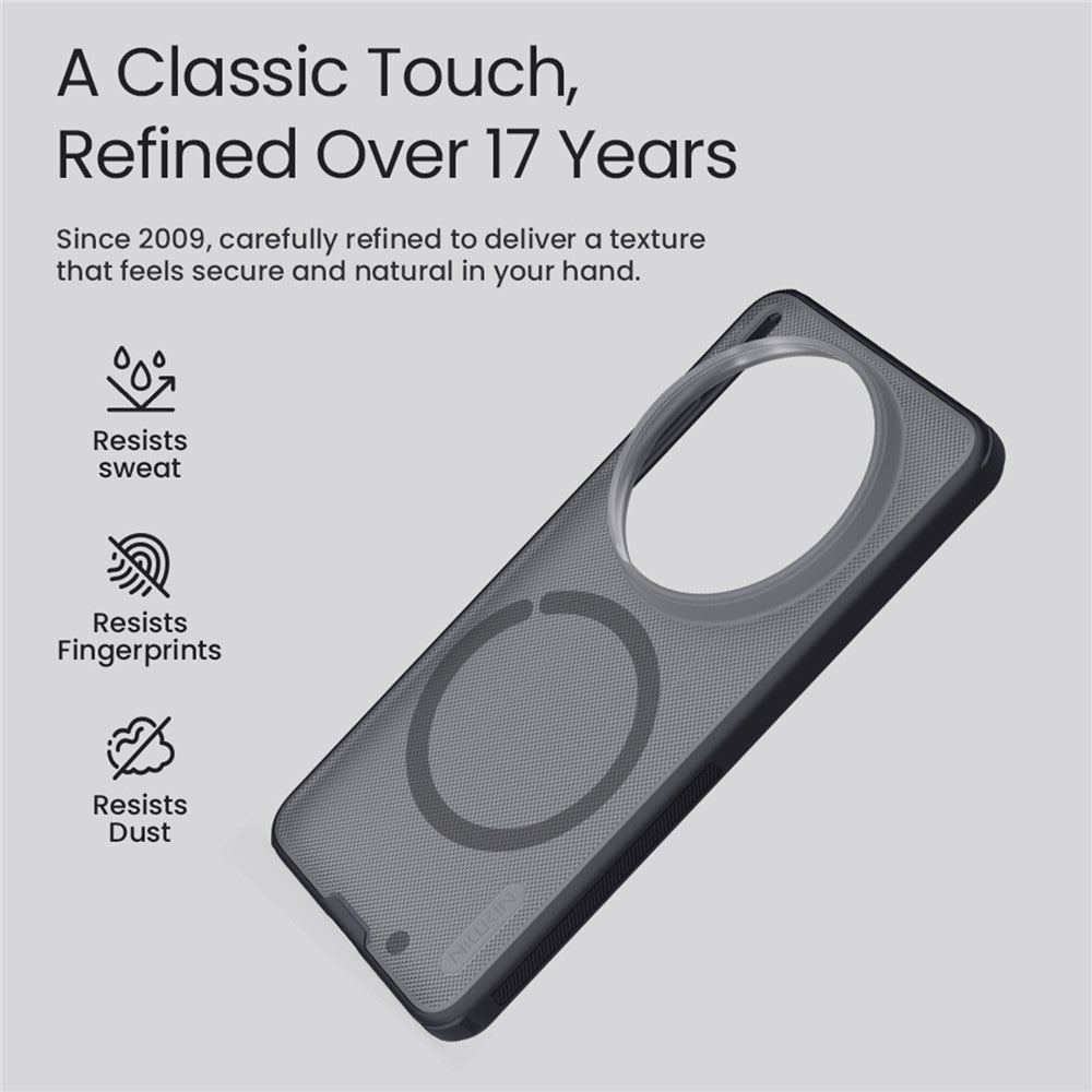NILLKIN Super Frosted Shield Pro for vivo X300 Ultra 5G Magnetic Case PC + TPU Phone Cover - Transparent Black
