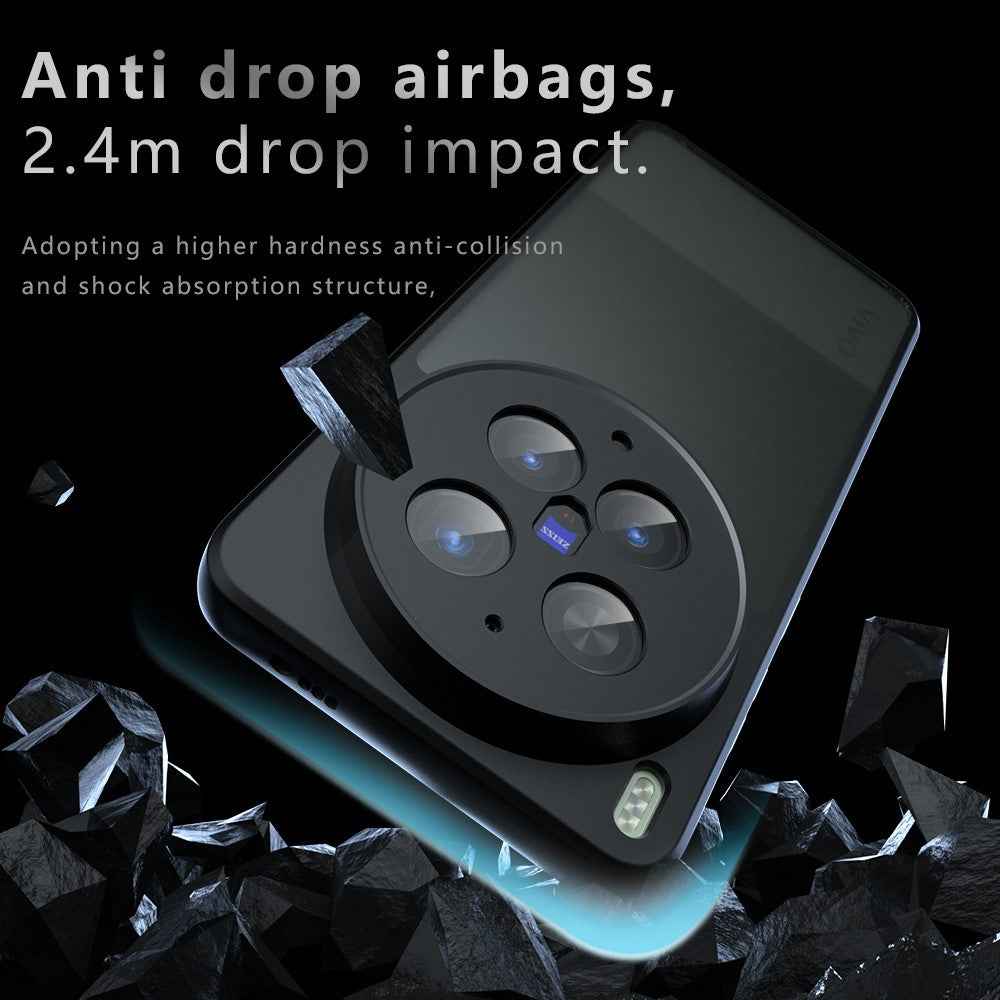 For vivo X300 Ultra 5G Matte Skin-touch Magnetic Case 360° Rotating Kickstand Shockproof TPU + PC Phone Cover - Transparent Black
